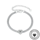 Solarii Moissanite 1.0ct Heart Cut 925 Sterling Silver Bracelet