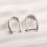 Solarii Moissanite Round Cut Noble U-shaped 925 Sterling Silver Earrings