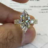 Breathtaking 5.0ct Marquise Cut Pavé Engagement Ring In Sterling Silver