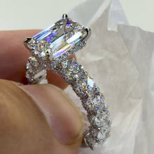 Timeless 5.0ct Emerald Cut Pavé Engagement Ring In Sterling Silver