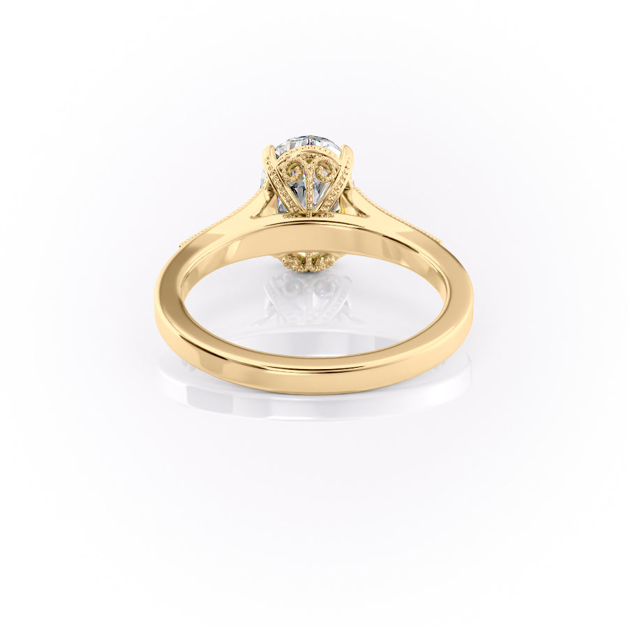 Chic Solarii Moissanite 2.0ct Oval Cut 925 Sterling Silver Side Stone Engagement Ring
