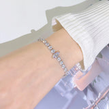 Gorgeous Emerald Cut Bracelet For Women In Sterling Silver