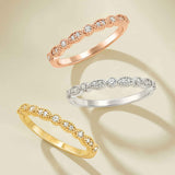 Half Eternity 925 Sterling Silver Classic Round Cut Wedding Band