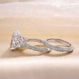 Honorable Radiant Cut & Heart Cut Wedding Set In Sterling Silver