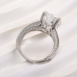 Luxurious 5.0ct Heart Cut Engagement Ring In Sterling Silver
