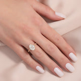Unique Solarii Moissanite 2.0ct Oval Cut 925 Sterling Silver Side Stone Engagement Ring