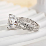 Luxurious 5.0ct Heart Cut Engagement Ring In Sterling Silver