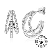 Moissanite 925 Sterling Silver Round Cut Hoop Earrings