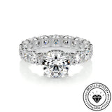 Sumptuous Solarii Moissanite 2.0ct Round Cut 925 Sterling Silver Pave Engagement Ring