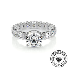 Sumptuous Solarii Moissanite 2.0ct Round Cut 925 Sterling Silver Pave Engagement Ring