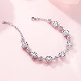 Solarii "Ms Charming" Halo Heart Sterling Silver Tennis Bracelet
