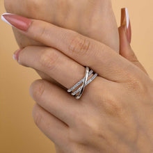 Modern Crossover Design Wedding Band In 925 Sterling Silver
