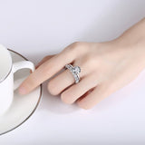 925 Sterling Silver Round Cut Wedding Ring Set