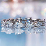 Solarii Moissanite 5.0ct Pear Cut Full Eternity Ring 925 Sterling Silver Wedding Band