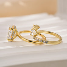 Solarii Unique Oval Cut Insert Ring Set For Women In Sterling Silver