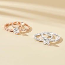 Resplendent Round Cut 1.2ct Pave 925 Sterling Silver Wedding Ring Set