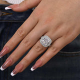 Vintage Cushion Cut Sterling Silver Engagement Ring