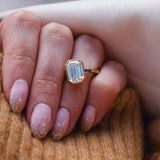 Vivid Solitaire Emerald Cut 4.0ct Engagement Ring In Sterling Silver