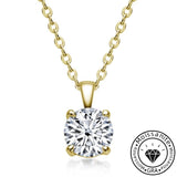 Solarii Moissanite 1.0ct Round Cut  4 Prong 925 Sterling Silver Necklace