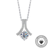 Moissanite 1.0ct Round Cut Elegant 925 Sterling Silver Necklace