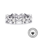 Solarii Moissanite 1.0ct Butterfly Design Round Cut & Marquise Cut Full Eternity Ring 925 Sterling Silver Wedding Band