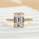 Emerald Cut Engagement Ring In 925 Sterling Silver