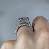 Lavish Round Cut 4.5ct Pave Engagement Ring In Sterling Silver