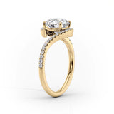 Ornate Solarii Moissanite 2.0ct Round Cut 925 Sterling Silver Twist Design Engagement Ring