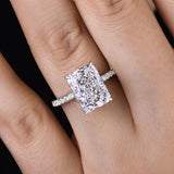 Radiant Cut White Stone White Gold Solitaire Ring