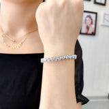 Gleaming Heart Cut Bracelet for Women In Sterling Silver