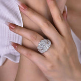 Sumptuous Radiant Cut 8.0ct Three Stone 925 Sterling Silver Wedding Ring Set