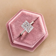 Radiant Cut White Stone White Gold Solitaire Ring