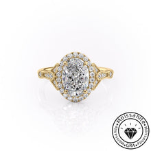 Radiant Solarii Moissanite 2.0ct Oval Cut 925 Sterling Silver Halo Design Engagement Ring