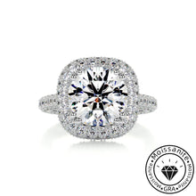 Refined Solarii Moissanite 3.0ct Round Cut 925 Sterling Pave Engagement Ring