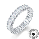 Solarii Moissanite 5.8ct Round Cut Full Eternity Ring 925 Sterling Silver Wedding Band