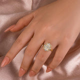 Artful Solarii Moissanite 3.0ct Radiant Cut 925 Sterling Silver Halo Design Engagement Ring