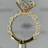 Gorgeous Pave Round Cut 3.0ct Engagement Ring In Sterling Silver