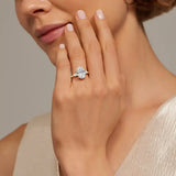 Solarii Moissanite 1.0ct Oval Cut Sterling Silver Engagement Ring