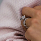 Radiant Cut White Gold Plated 925 Sterling Silver Ring Set with Cubic Zirconia Classic Wedding Ring Set