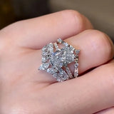 Sophisticated Radiant Cut 3.5ct 3PC Ring 925 Sterling Silver Wedding Ring Set
