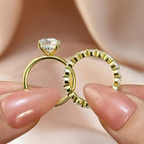 Refined Cushion Cut 4.0ct Hidden Halo 925 Sterling Silver Wedding Ring Set