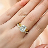Refined Cushion Cut 4.0ct Hidden Halo 925 Sterling Silver Wedding Ring Set