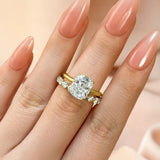 Refined Cushion Cut 4.0ct Hidden Halo 925 Sterling Silver Wedding Ring Set
