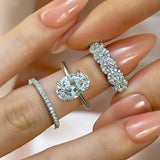 Majestic Oval Cut 4.0ct 3PC Ring 925 Sterling Silver Wedding Ring Set