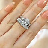 Majestic Oval Cut 4.0ct 3PC Ring 925 Sterling Silver Wedding Ring Set