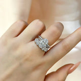 Majestic Oval Cut 4.0ct 3PC Ring 925 Sterling Silver Wedding Ring Set
