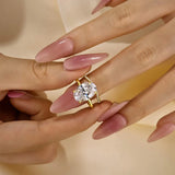 Shimmering Oval Cut 4.0ct Hidden Halo 925 Sterling Silver Wedding Ring Set