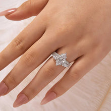 Luxurious Marquise Cut 4.0Ct Hidden Halo 925 Sterling Silver Wedding Ring Set