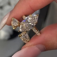 Luxurious Marquise Cut 4.0Ct Hidden Halo 925 Sterling Silver Wedding Ring Set