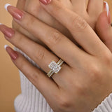 925 Sterling Silver Radiant Cut Wedding Ring Set